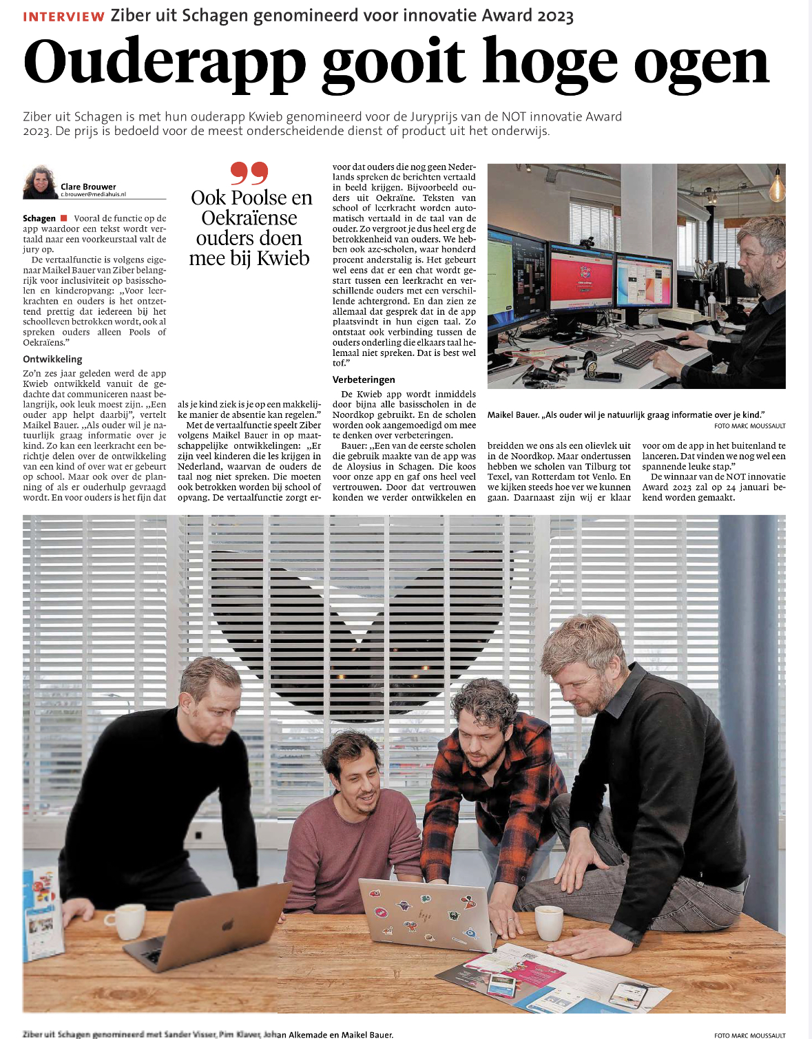 Ouderplatform Ziber genomineerd voor innovatieprijs